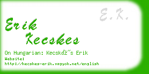 erik kecskes business card